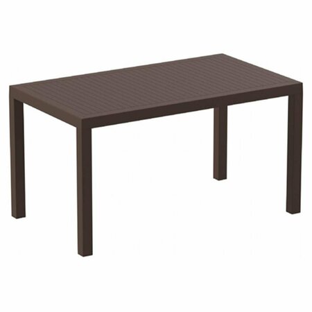 SIESTA 55 in. Ares Resin Rectangle Dining Table Brown ISP186-BRW